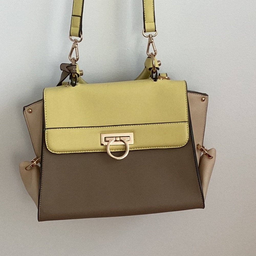 Chic modern yellow/taupe bag